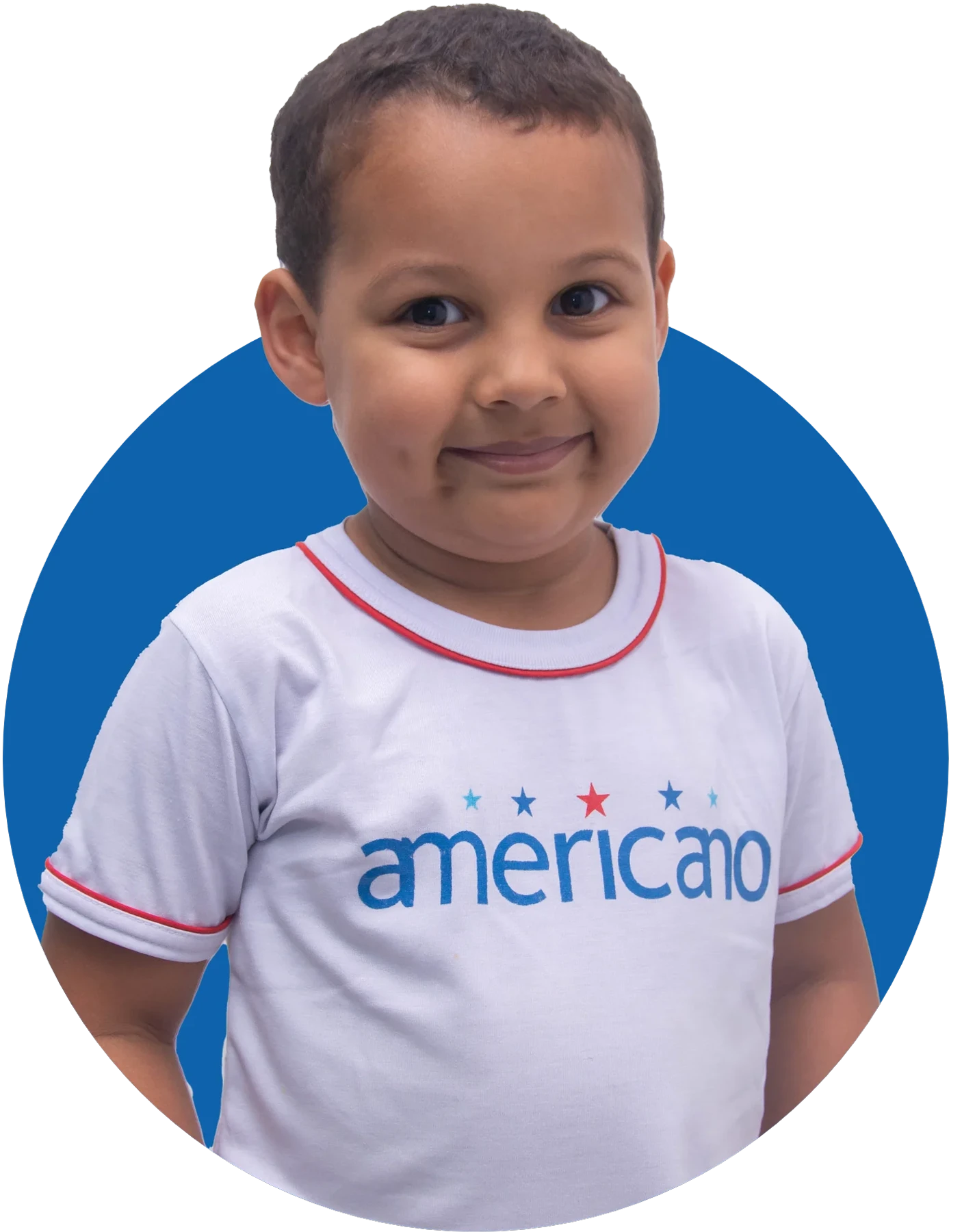 Aluno com fundo azul